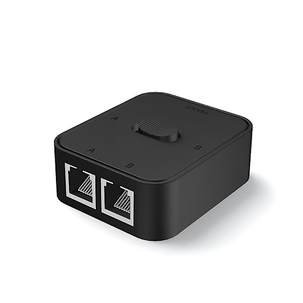 1000 Mbps 2 i 1 Ethernet Splitter Adapter Lan RJ45 Splitter Connector Cat 6 Netværksforlænger rj45 Switch Kobler til PC Laptop TV Boks Router black