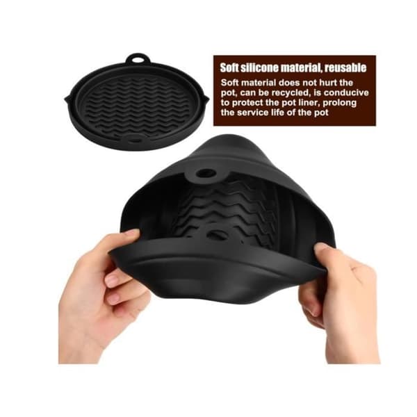 2-delade hopfällbara silikonkorgar för airfryer, 7,6 återanvändbara silikonfoder, tillbehör till airfryer (grå)