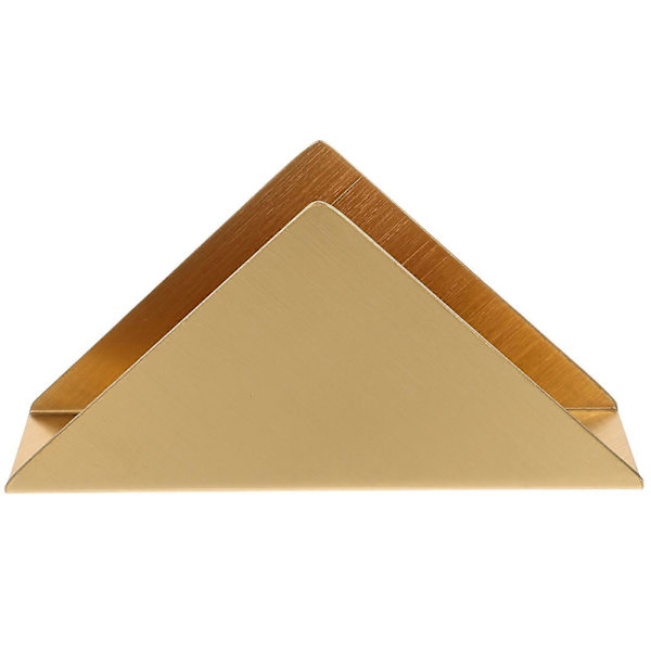[KK]1 pc Triangular Napkin Holder Hotel Napkin Container Practical Storage Box (Golden)