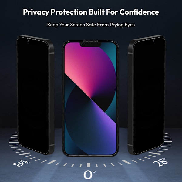 [KK]2-Pack Iphone 13 Privacy Screen Protector - Tempered Glass | [Automatic Installation] - Bubble-Free