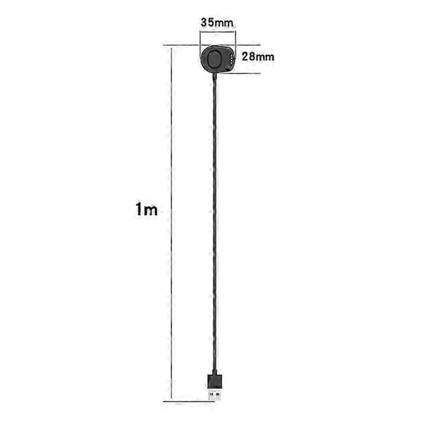 Til Suunto 7 USB magnetisk opladerkabel med datafunktion og chipbeskyttelse, længde: 1m Black