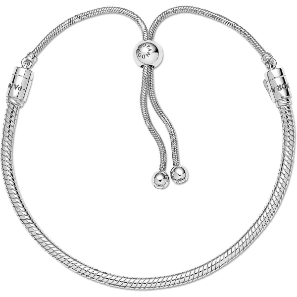 Bebetter Jewelry Moments Snake Chain Slider Charm Armband För Kvinnor - Sterling Silver Med Cubic Zirconia