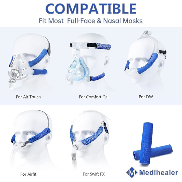 Pakke med Cpap Hodeplagg Stropptrekk, Universelle og Gjenbrukbare Cpap Stropptrekk, Myke Fleece Stropputer, Reduserer Røde Merker og Hudirritasjon, Stor Verdi-