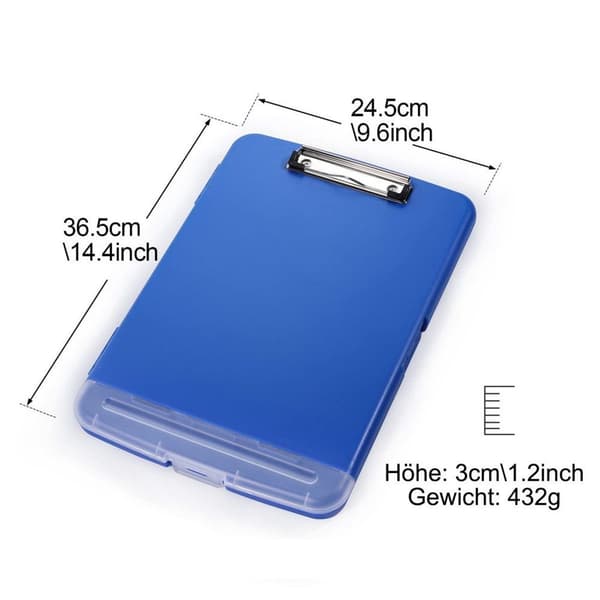 [KK] 【jia】A4 Clipboard with Storage Compartment, 2-Pack Plastic Clipboard with Shelf, KLB