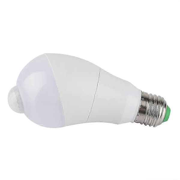 LED-lyspære med bevegelsessensor, 350° roterende sensorhode for gang E27 (varmhvit, 7W)