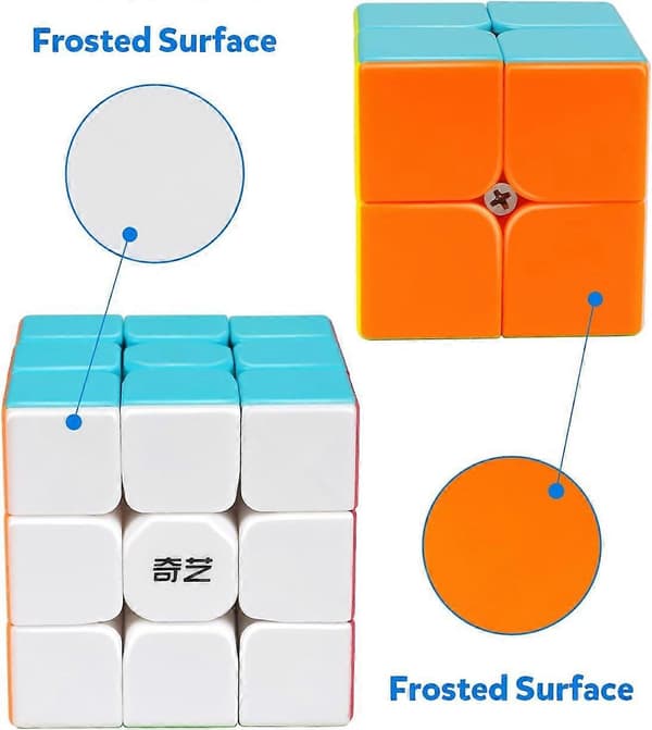 Qiyi Speed Cube Bundle 2x2 3x3 Magic Cube Set Qidi s 2x2 Warrior W 3x3 Stickerless Puzzle Toy Pack