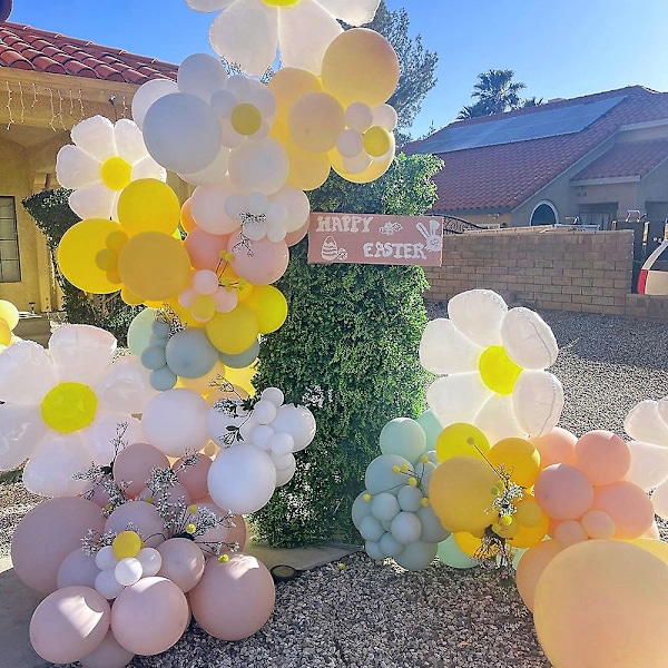 1/2/3/5 stk Hvide Daisy Blomster Folieballon Plumeria Helium Ball Bryllup Børn Fødselsdagsfest Dekoration Baby Shower Ins Foto whit white 3pcs middle daisy