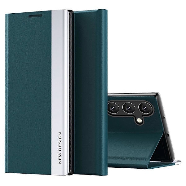 För Samsung Galaxy A56 5G Skal Stöttåligt Läder Telefonskal med Ställ - Multicolor Green