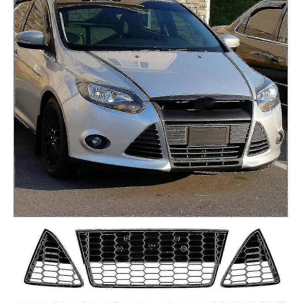3 stk. bil honeycomb front støtfanger nedre grill for Focus 2012-2014