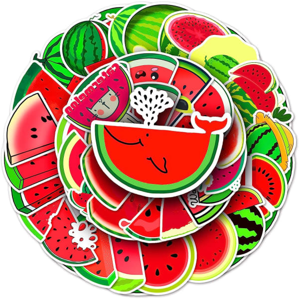 Galaxy Waterproof Vinyl Sticker for DIY Laptop Luggage Fridge Skateboard Car, Watermelon Stickers Set of 50 (Style 5)