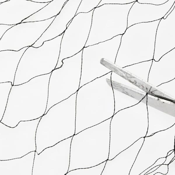 Fuglenet - 10 x 5 m - 1,5 x 1,5 cm masker - Sort - Holdbart nylon