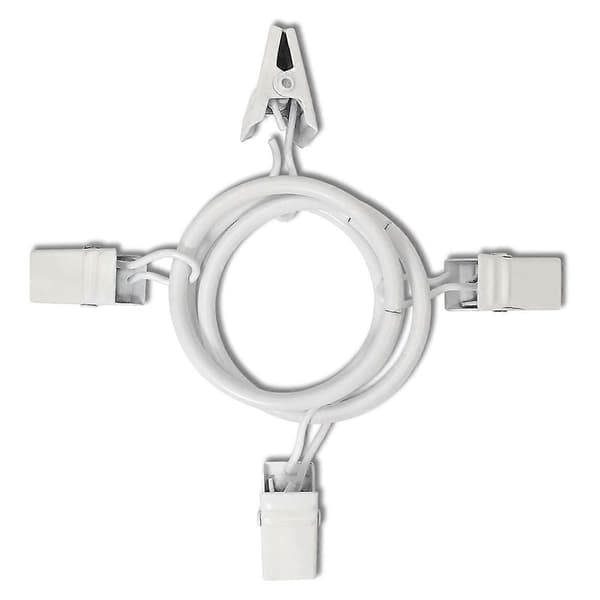 40 st Gardinringar med klämmor, Draperiklämmor med ringar, Draperiringar 3,2 cm innerdiameter White