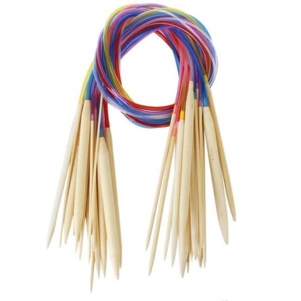Pyöröpuikot - 80cm - 18 kokoa - Bambu - Värilliset letkut