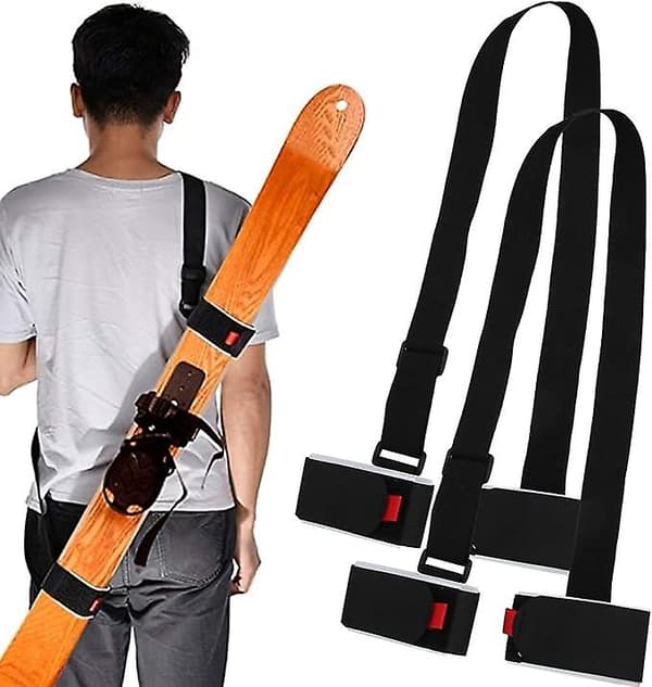 [KK]2-pack Ski Carrier Strap Adjustable Ski and Pole Carrier Strap, Shoulder Straps Compatible with Ski Carrier