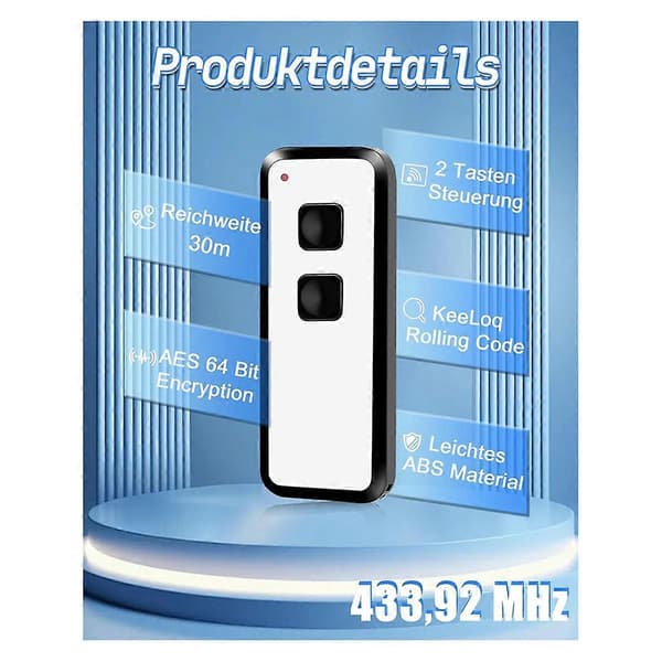 [KK]Compatible with Novoferm MINI-NOVOTRON 522 524 433MHZ rolling code garage door remote control White & Black