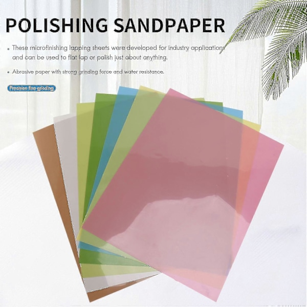 7 st/set Läppningsfilm Ark Sortiment Precision För Polering Sandpapper 1500/2000/4000/6000/8000/