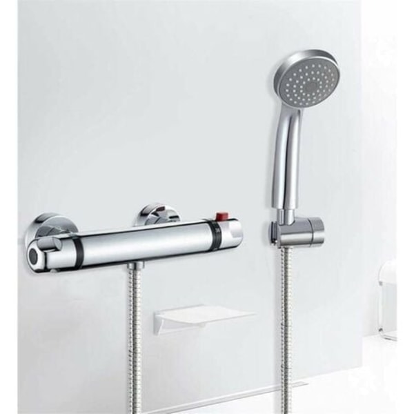 Modern krom termostatisk duschblandare Anti Scald termostatisk duschblandare Exponerad duschhuvud med påfyllningsutlopp
