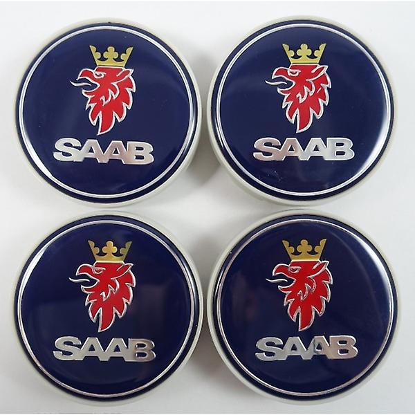 Saab02 - 63MM 4-pack Centeröverdrag Saab Silver en one size