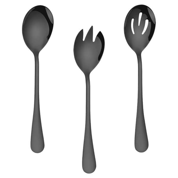 1 sæt salatbestik i rustfrit stål, serveringsskeer, restaurantbestik til buffet