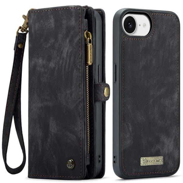 [KK]CaseMe 008 BIg Wallet 2i1 Magnet Pungcover til iPhone 17e - Sort red iPhone16 Plus