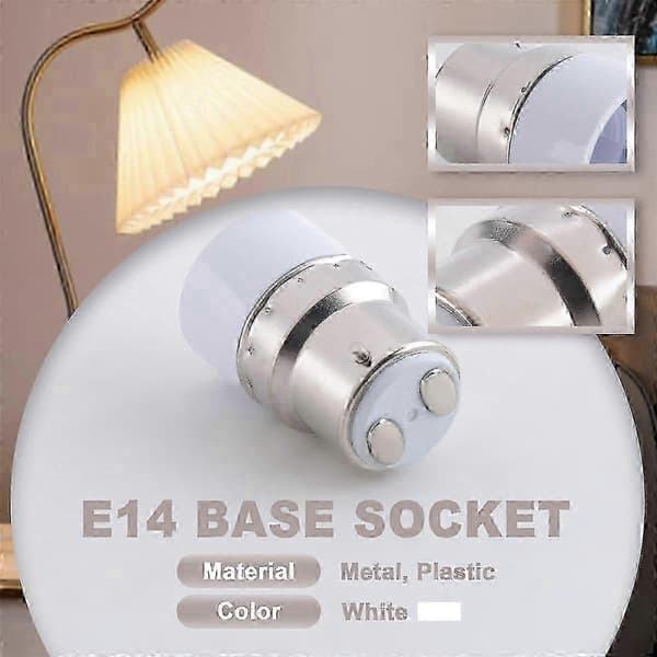 4-pakning 220V B22 til E14 Sokkel Lyspære Adapterholder