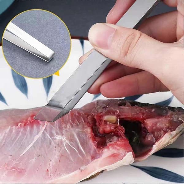 Fiskebenspincet sæt, fiskebensfjerner i rustfrit stål med ergonomisk greb til madlavning, 2 stk.