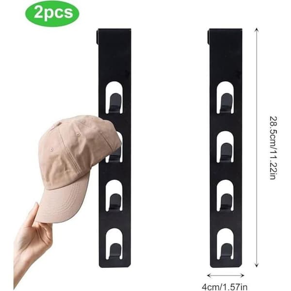2 naulakkoa 4 koukulla, ei porausta, musta