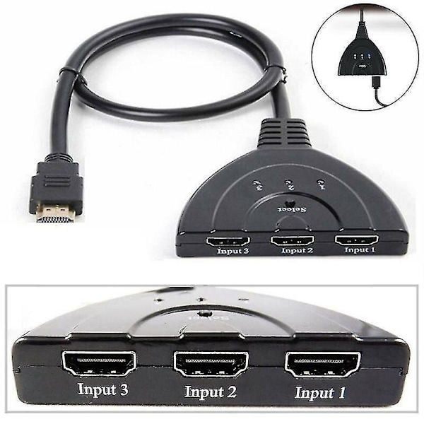 HDMI-jakajat ja -kytkimet HDMI-portti uros naaras 3 tuloa 1 ulostulo jakajakaapeli sovitin muuntaja 1080p