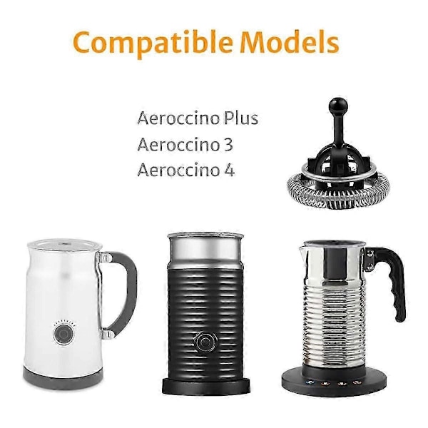 Varaosavispilät Aeroccino-maidonvaahdottimiin, mallit 3, 4 ja Plus, 2 kpl Black