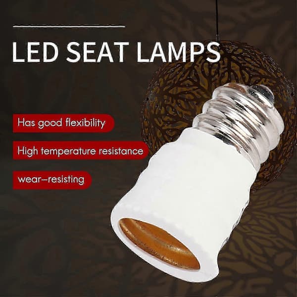 6x E12 til E14 Pære Hvit Omformer LED Lysholder Lampeadapter