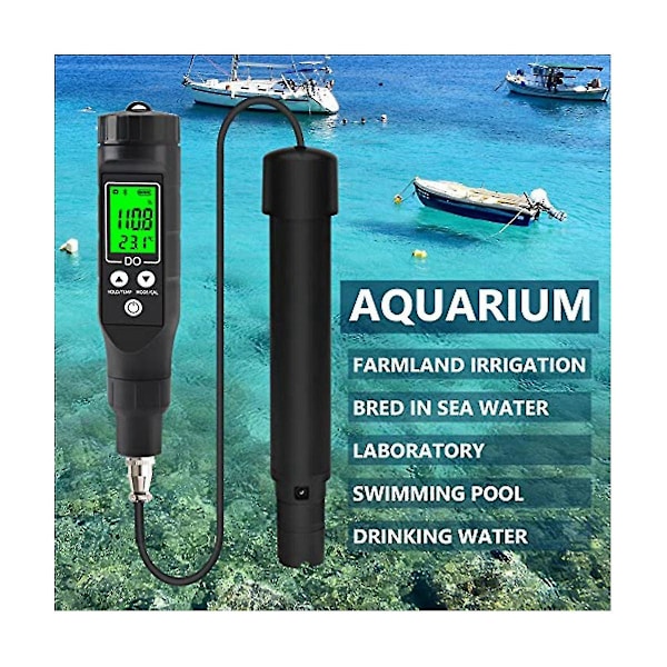 Smart Bluetooth syremätare, bärbar 0,0-30Mg/L syremätarområde, syretestkit-AY Black