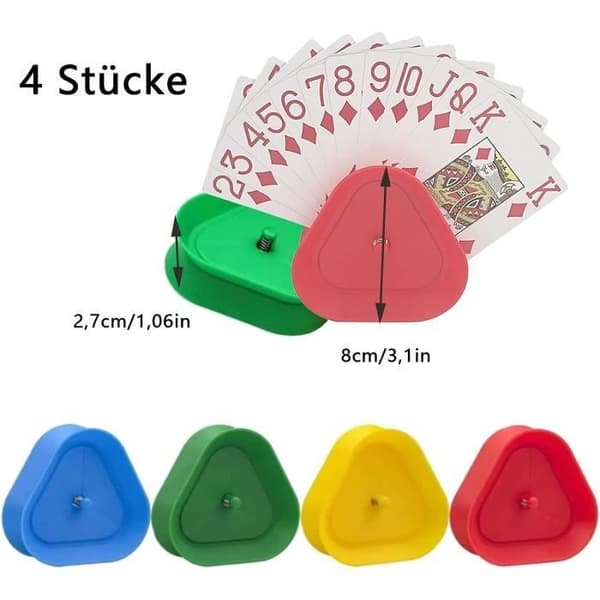 Korthållare - Unisex - Set om 4 - Plast - Triangulär - 8 cm