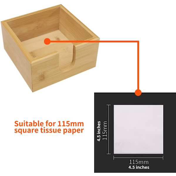 Serviettholder, passer til servietter på 11,5 cm, miljøvennlig sidetrekkdesign, egnet for kontorbord, stuer og spisestuer