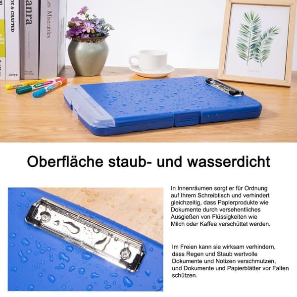 [KK] 【jia】A4 Clipboard with Storage Compartment, 2-Pack Plastic Clipboard with Shelf, KLB