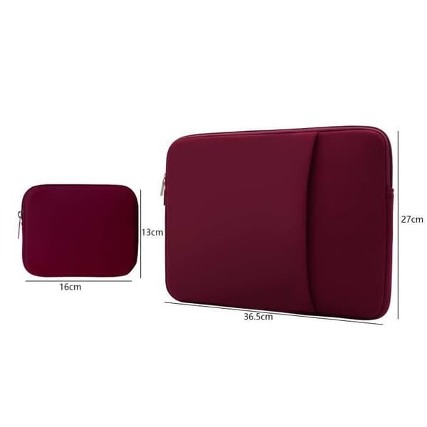 Bærbar computer sleeve - Uspecificeret - 14 tommer - Stødsikker - Forlomme - Rød polyester