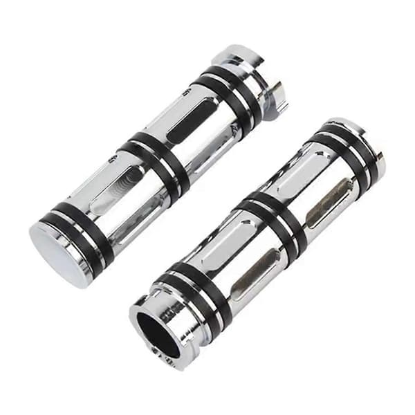 Motorcykelgrepp CNC Hand Universal Styret Silver  Black