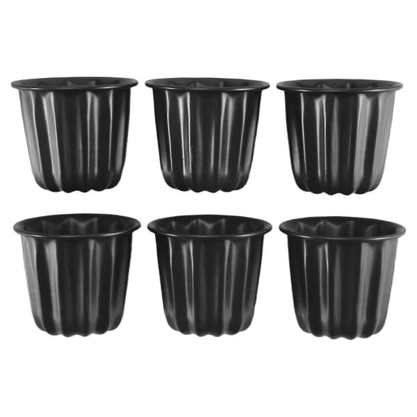 Caneleform, Cannele Muffinsform, 6 stk. Non-Stick Canneleform Grå-sort Canneles