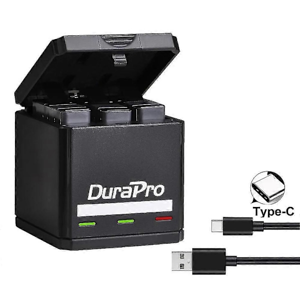 hgBattery för GoPro Hero 8 Kamera + Trippel Laddare För GoPro Hero 8 Go Pro Hero 7/6/5 Action Cam 2 Battery
