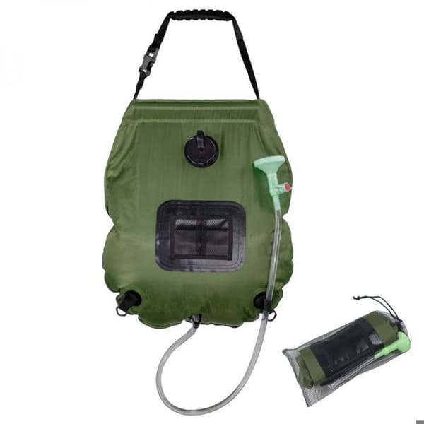 20L Solar Brusepose til Camping eller Have - Khaki Grøn - Linxor