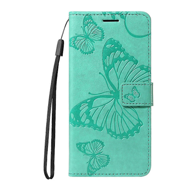 Til Oppo Reno13 5G (Global) Wallet Case Floral Butterfly Præget Læder Telefon Cover Stativ - Multicolor Green