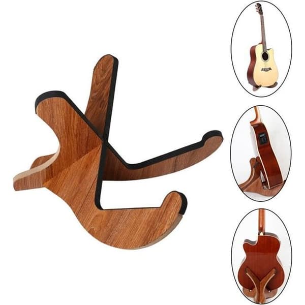 Gitarrställ, universellt gitarrställ i trä, stränginstrumentställ, X-ramstil