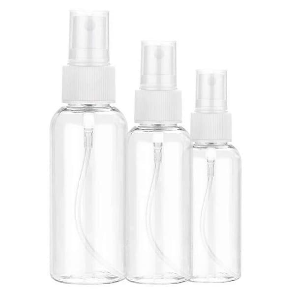 3 påfyllningsflaskor påfyllningsspray - Resekit 60/80/100ml - Parfympåfyllning transparent
