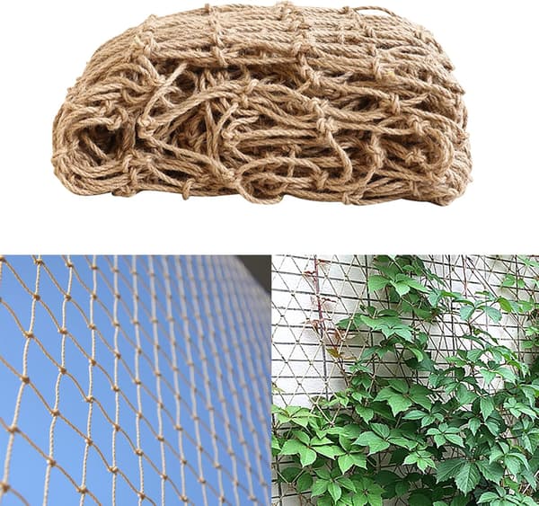[KK] Plant Support Net, Jute Netting Compostable Natural Garden Net for Climbing Vegetables, 2m*5m