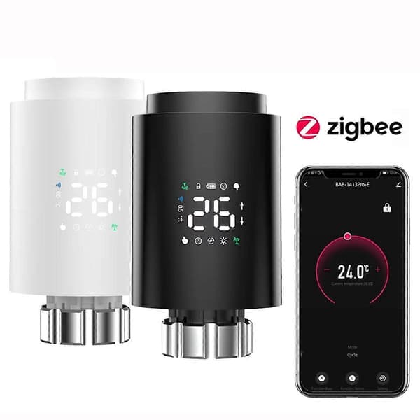 Tuya ZigBee Smart Radiatoraktuator TRV Programmerbar Termostatisk Radiatorventil App Fjernbetjent Tempera White