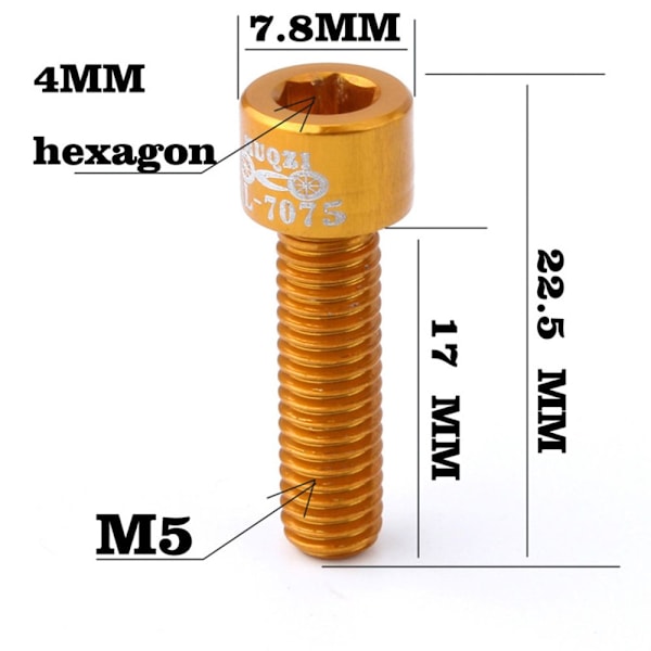 8 stk Sykkelflaske Skruer Sykkelburholder GULL gold