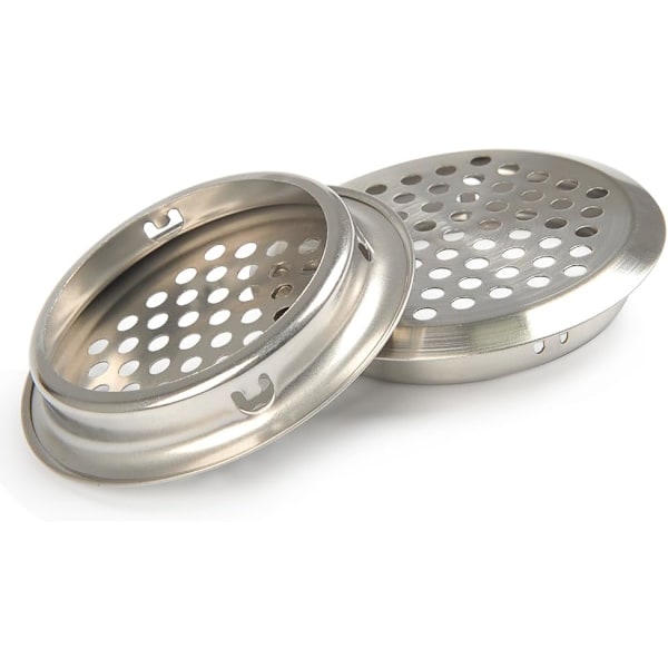 20 stk 53 mm RUNDE VENTILASJONSRISTER I STAINLESS STEEL Mesh Pustende