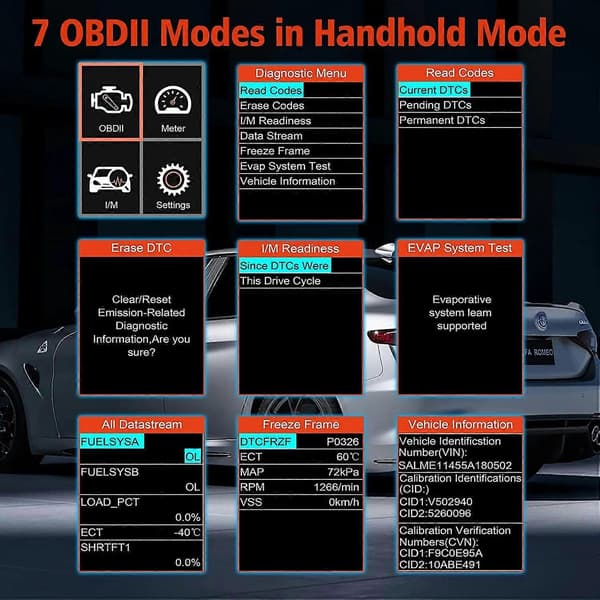 Ancel BD310 OBD2 Bilskanner Bluetooth 3-i-1 OBD Måler Bil Diagnoseverktøy Kodeavleser