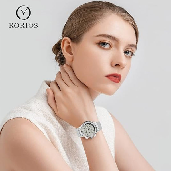Dames Analog Kvarts Sport Chronograf Armbåndsur Multifunktionel Dato Kalender Ur