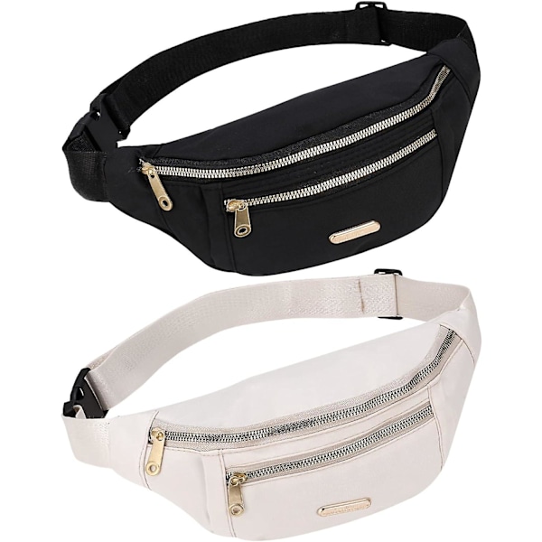 2-pack waist bag - Fashion Travel Waist Pack with 3 zippered compartments (different)