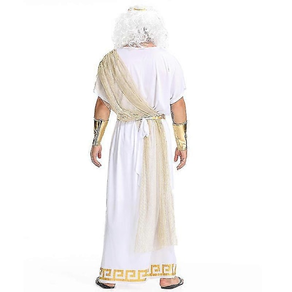 Aikuisten Rooman Kuningas Kreikkalainen Halloween Naamiaisasu Jumala Miehet Zeus Puku Adult Wig M